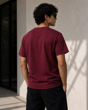 Men’s Solid Maroon Cotton T-Shirt