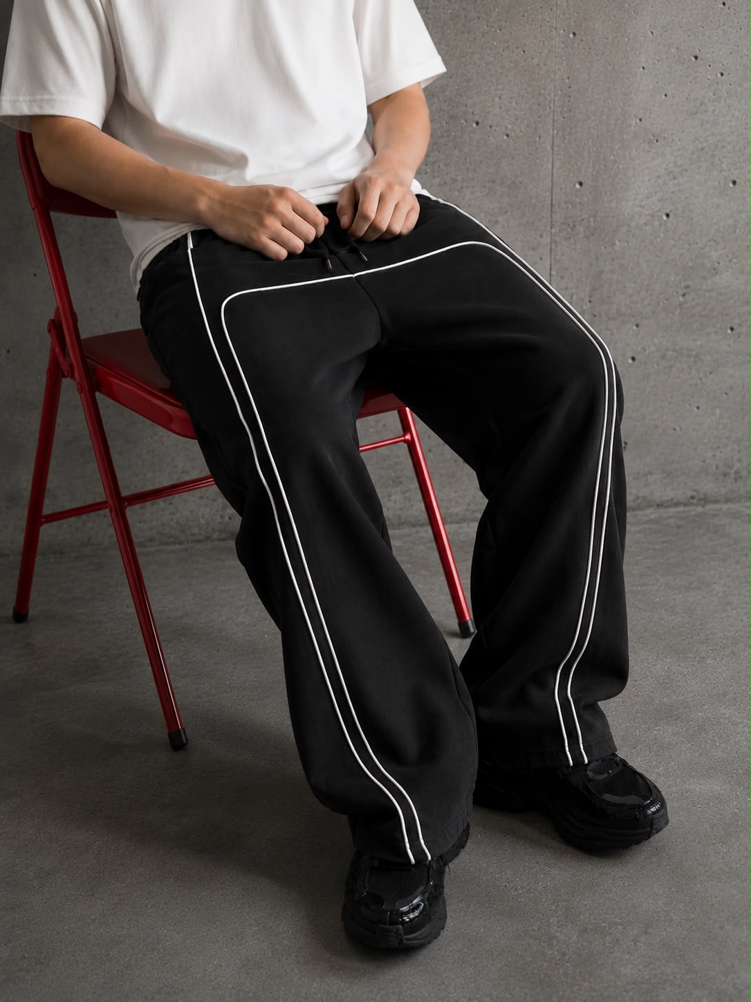 MOSAJC Neo Drift Wide Leg Track Pants – Black-4