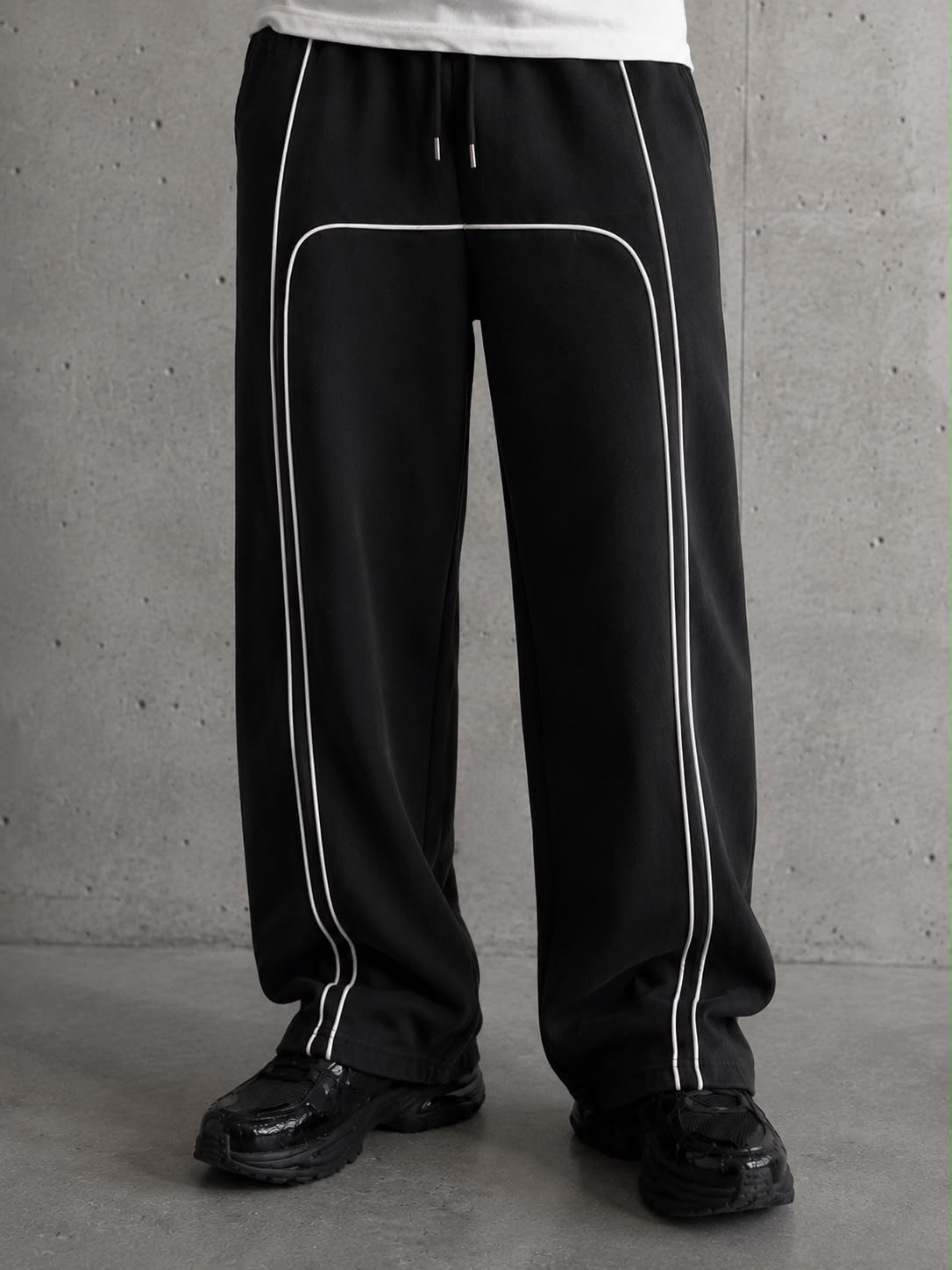 MOSAJC Neo Drift Wide Leg Track Pants – Black