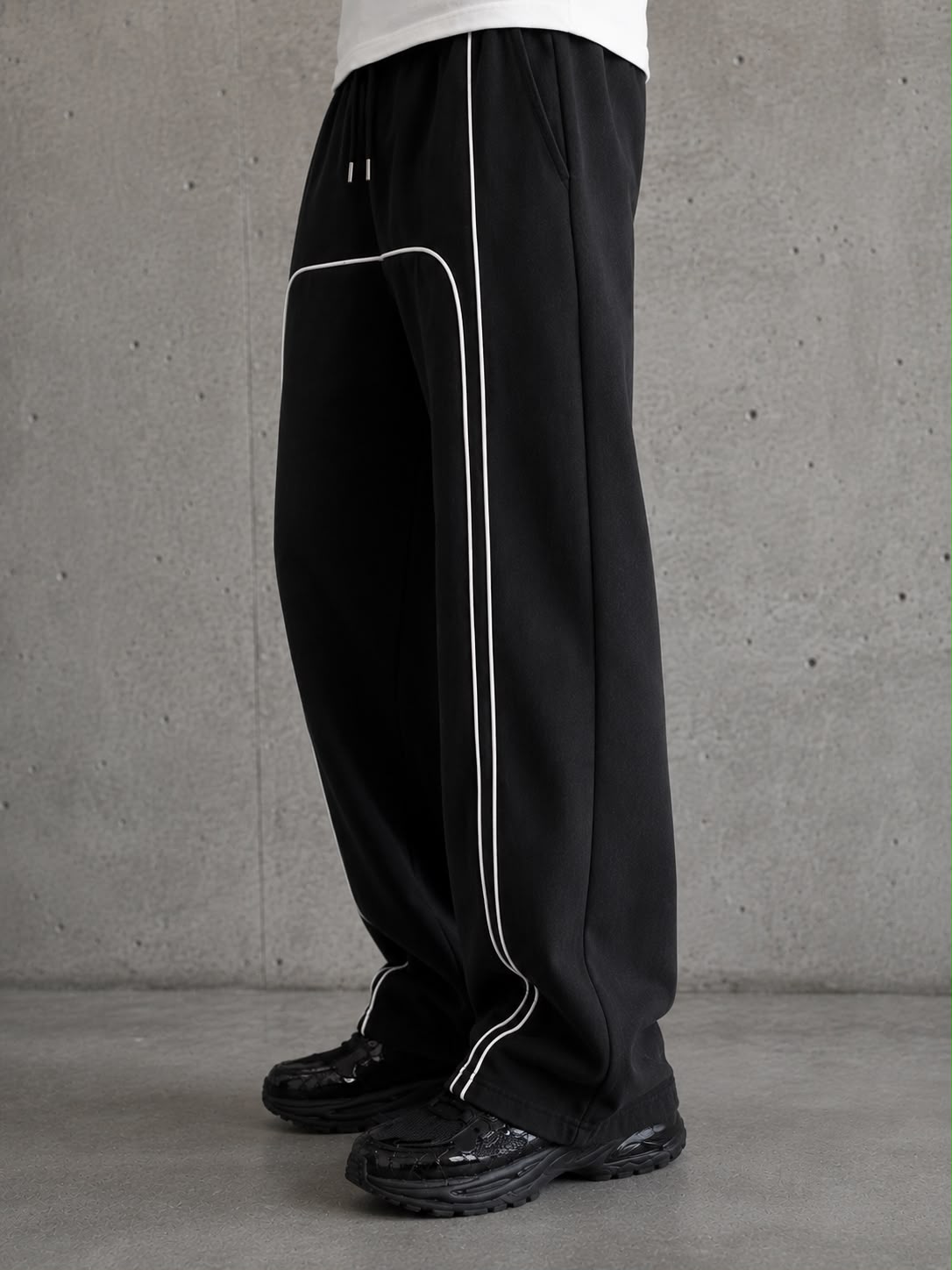 MOSAJC Neo Drift Wide Leg Track Pants – Black
