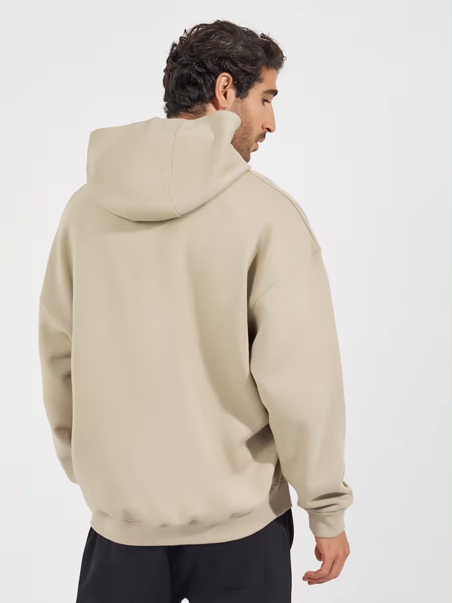 Beige Oversized Hoodie-4