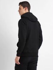 Solid Black Zipper Hoodie