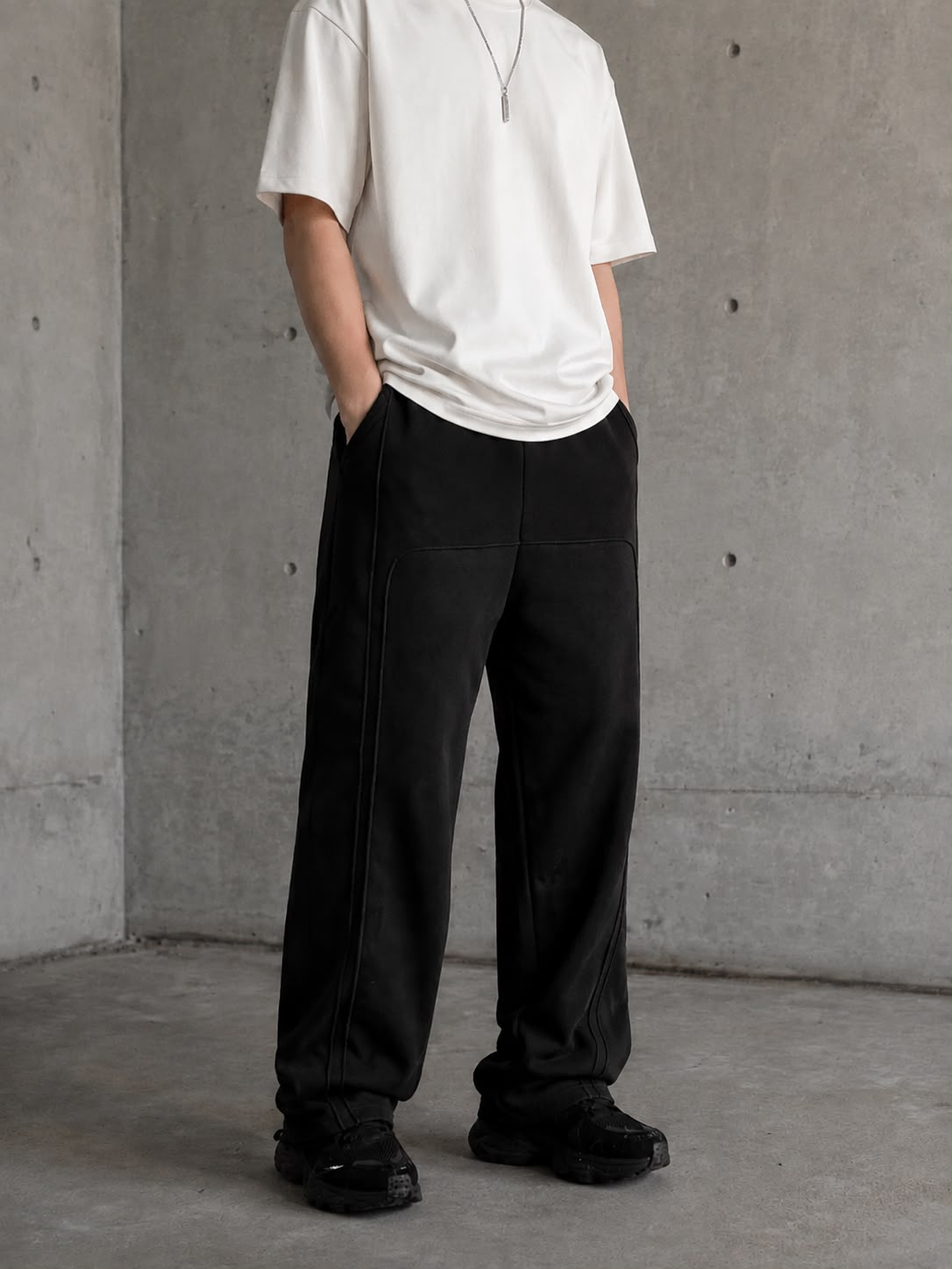 Mosajc  Neo Drift Baggy Trackpants - ( Black)-1