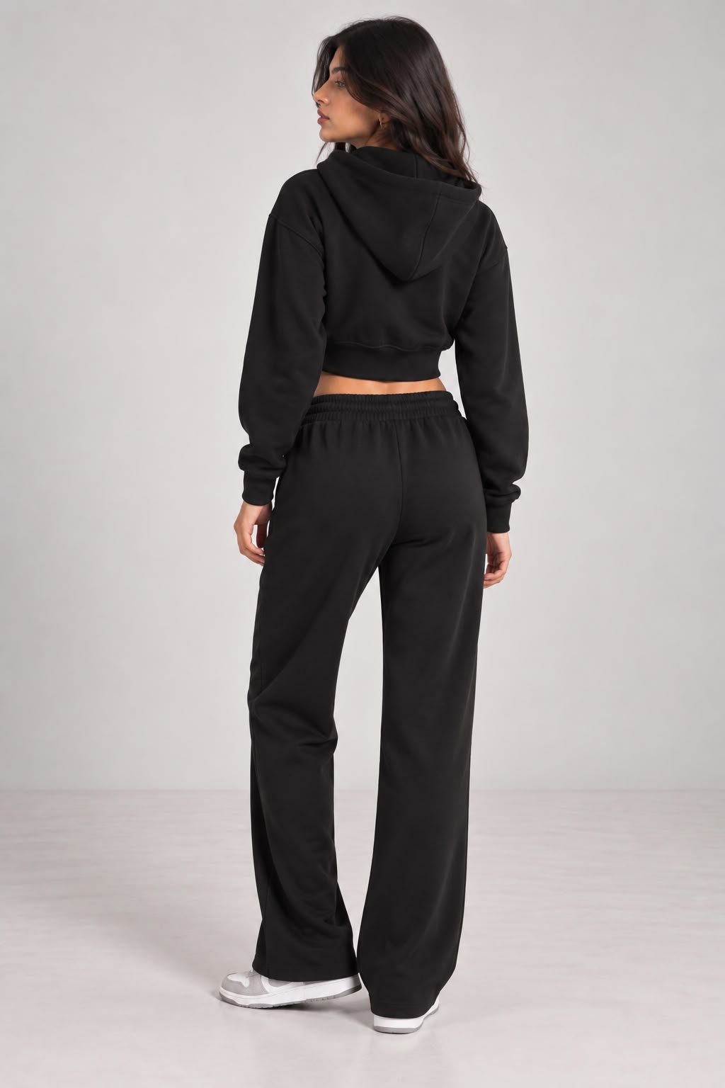 MOSAJC Core Black Cropped Hoodie & Wide-Leg Trackpant Co-ord Set-2