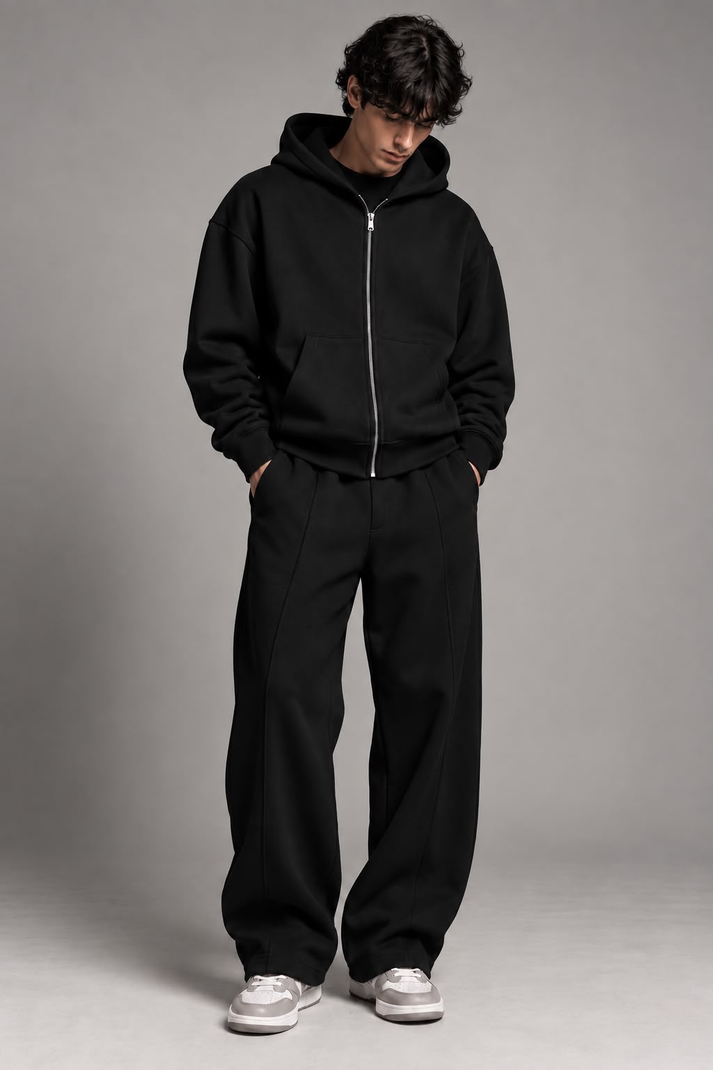MOSAJC Black Heavyweight Fleece Hoodie & Trackpants Co-ord Set