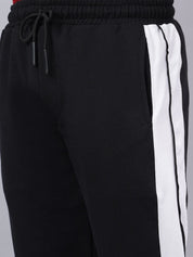 Black Dual Stripe Relaxed Fit Track Pants
