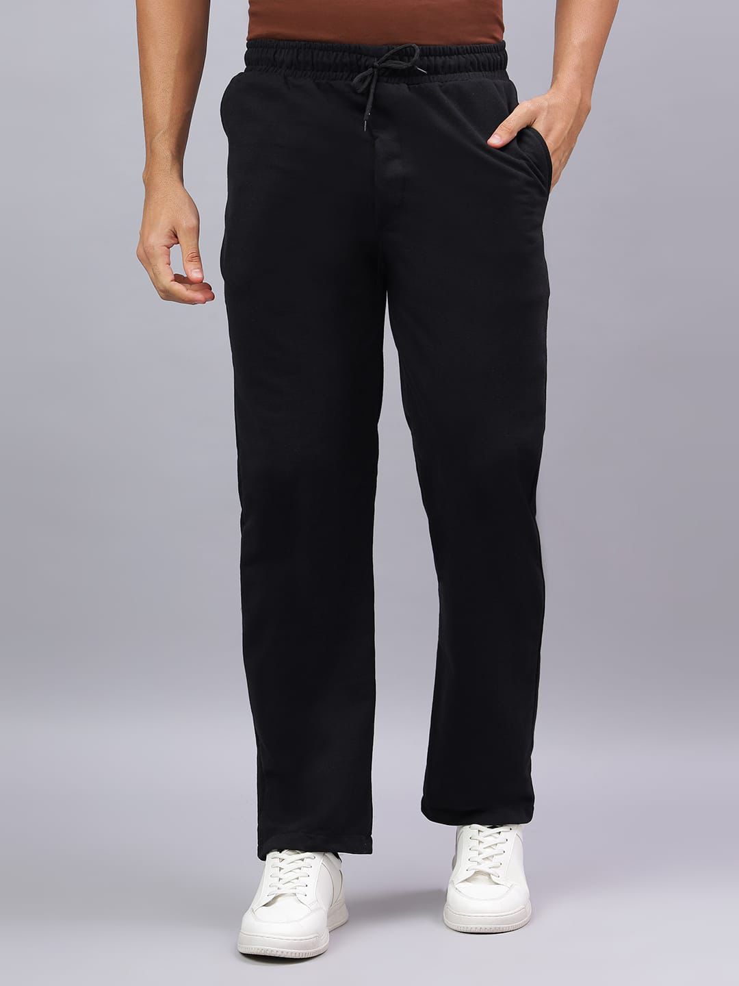 Black Core Relaxed Fit Track Pants