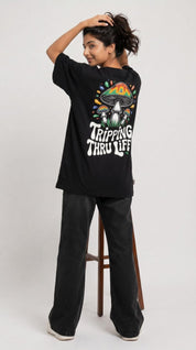 Tripping Thru Life Oversized Graphic T-Shirt
