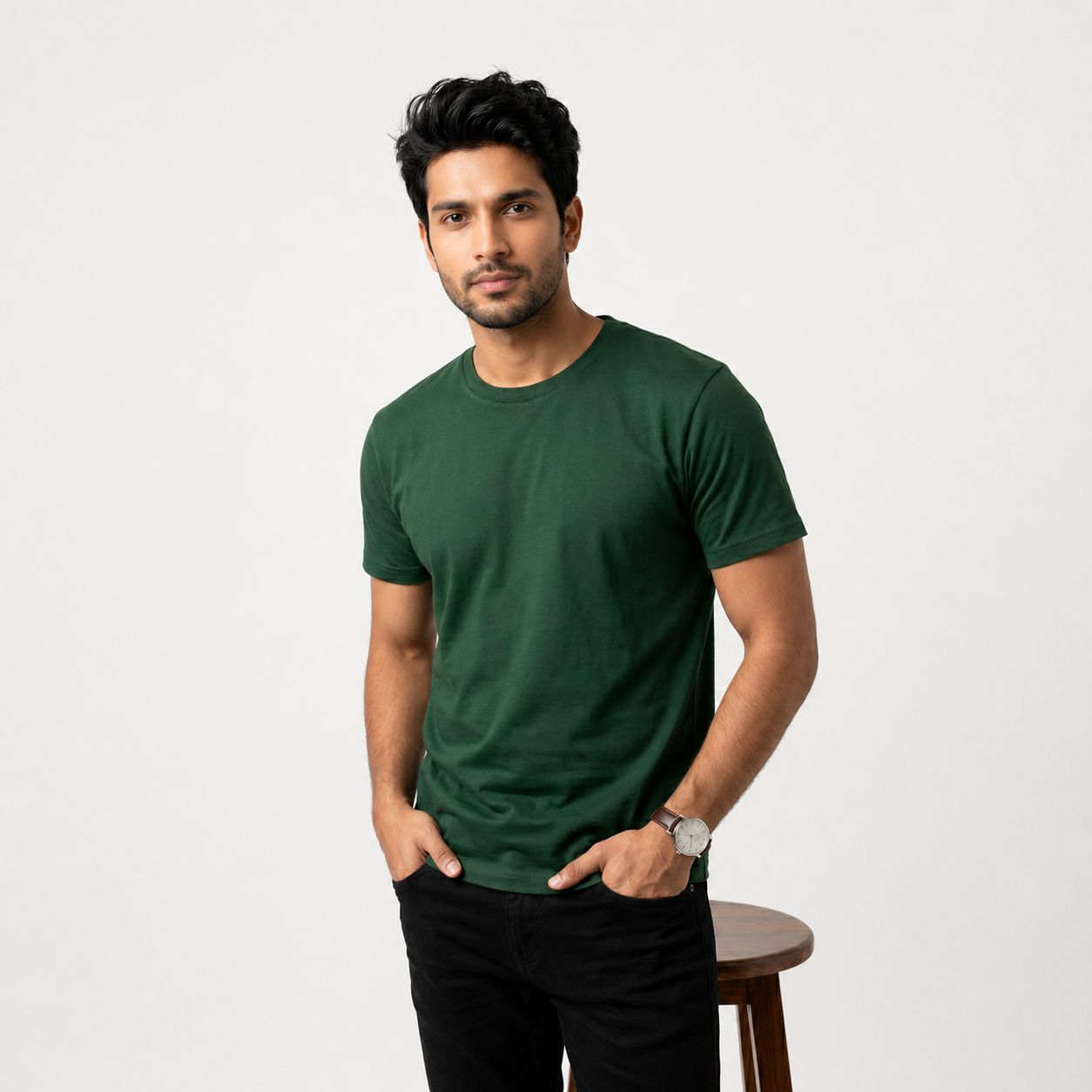 Forest Green Cotton T-Shirt