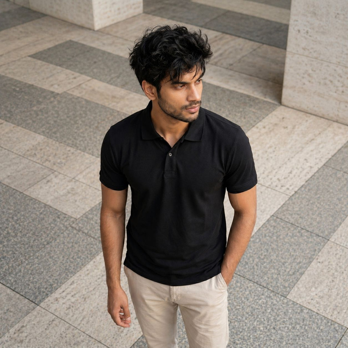 Classic Polo T-Shirt – Regular Fit | Black