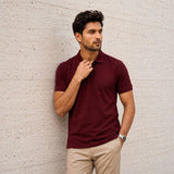 Maroon Relaxed Fit Polo Tee