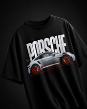 Porsche Graphic Oversized T-Shirt – Black | 230 GSM