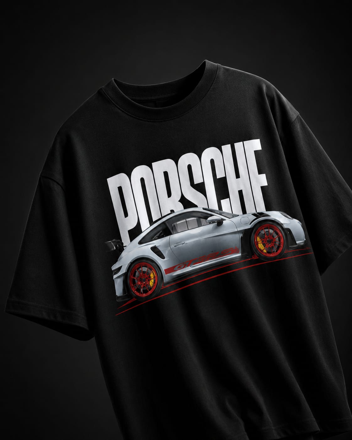 Porsche Graphic Oversized T-Shirt – Black |