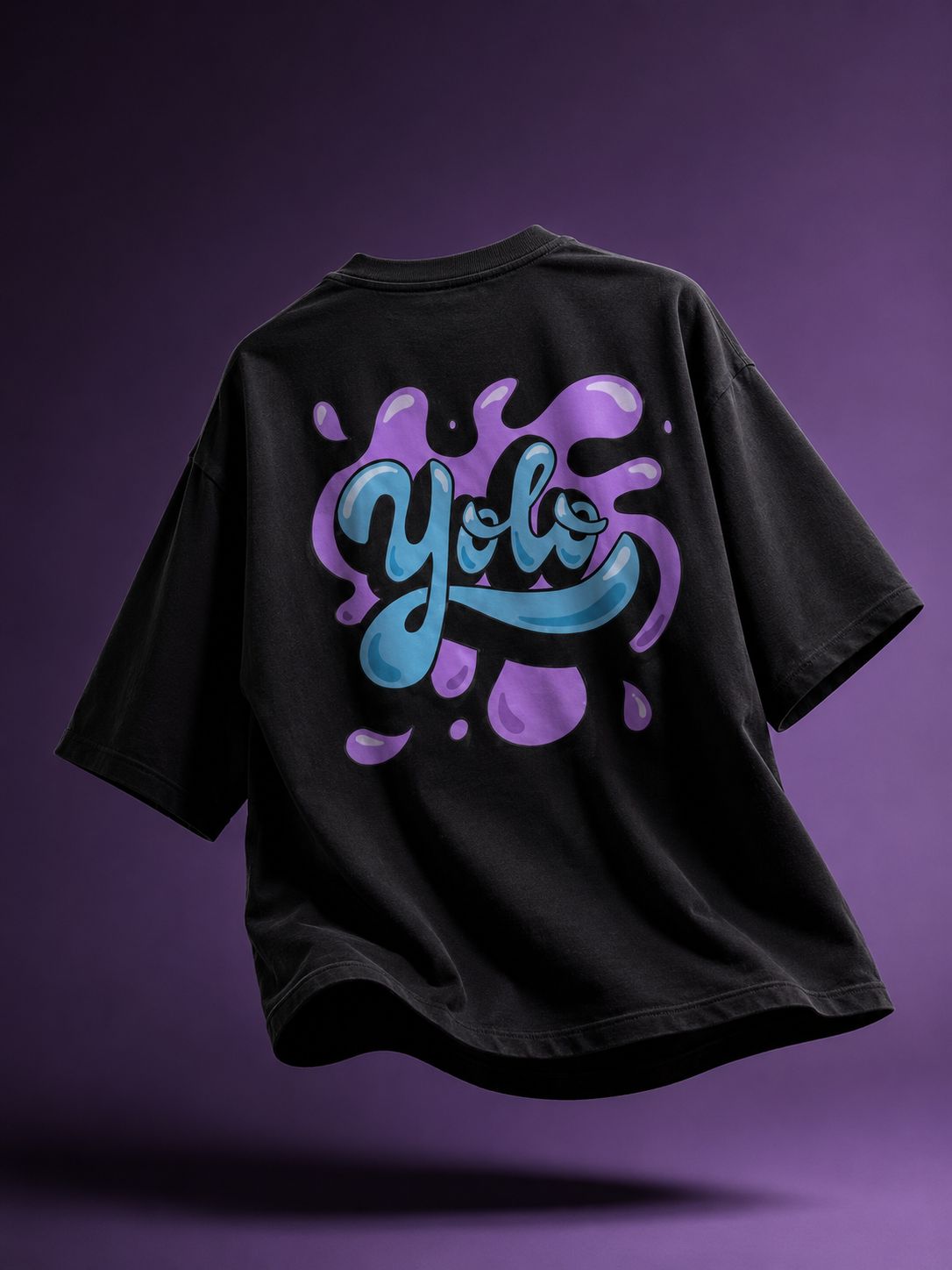 Yolo Back Graphic Oversized T-Shirt – Black |