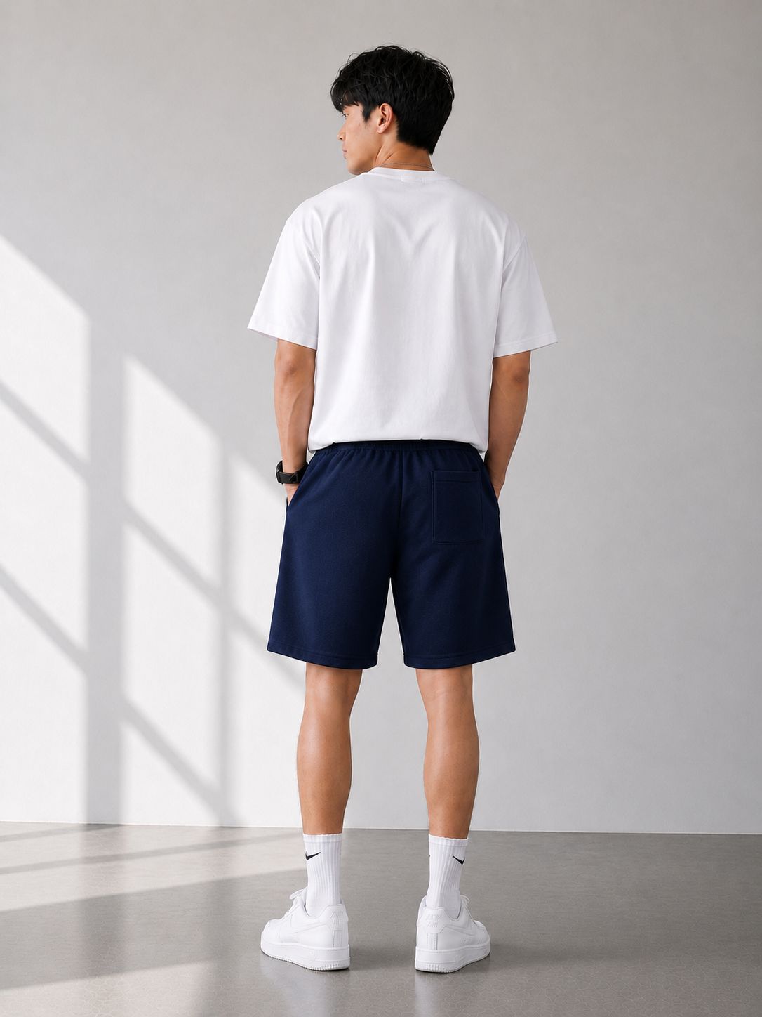 MOSAJC Midnight Vector Shorts ( Navy Blue )-4