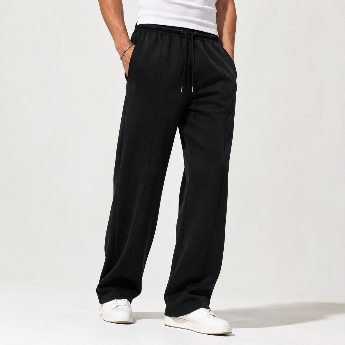 300 Gsm  Gravity Heavyweight Trackpants (Black)-3