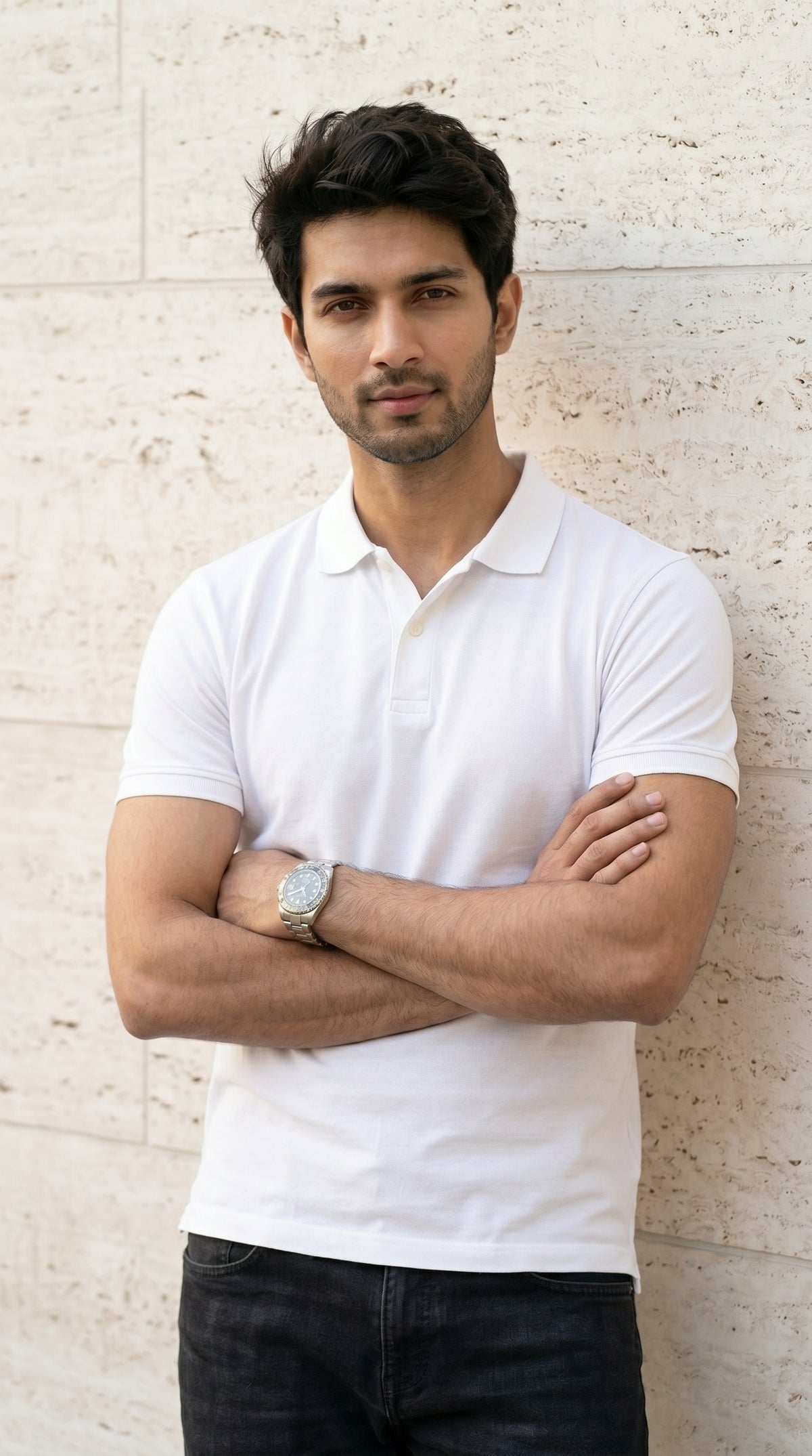 Pure White Relaxed Fit Polo Tee-8