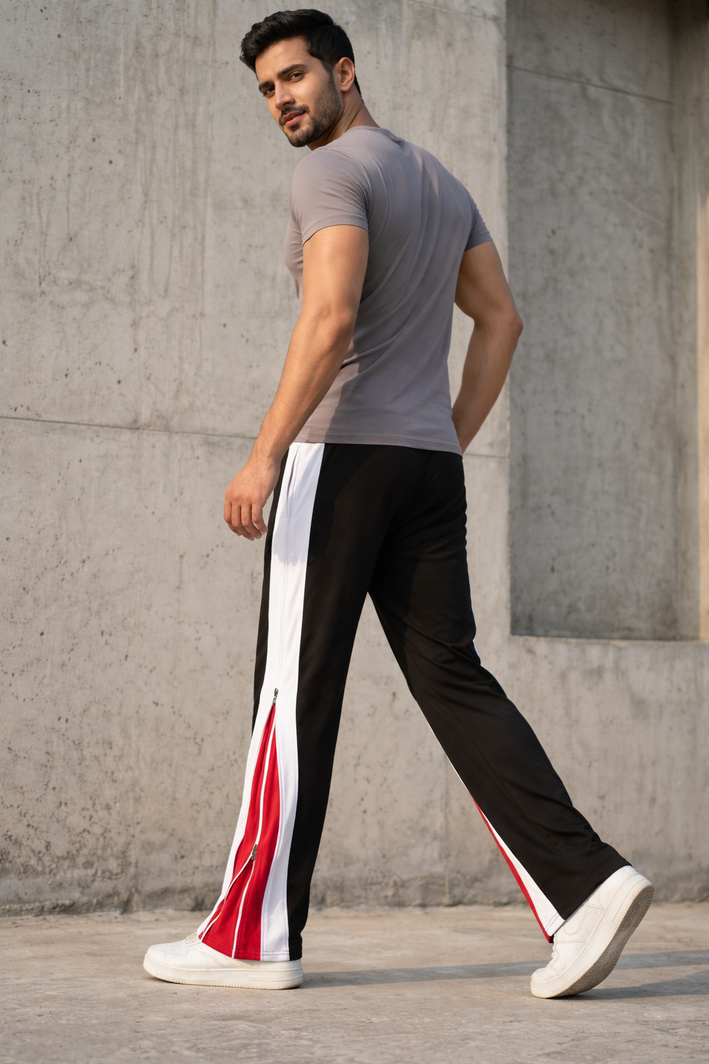 Triple Panel Zip Track Pants-3