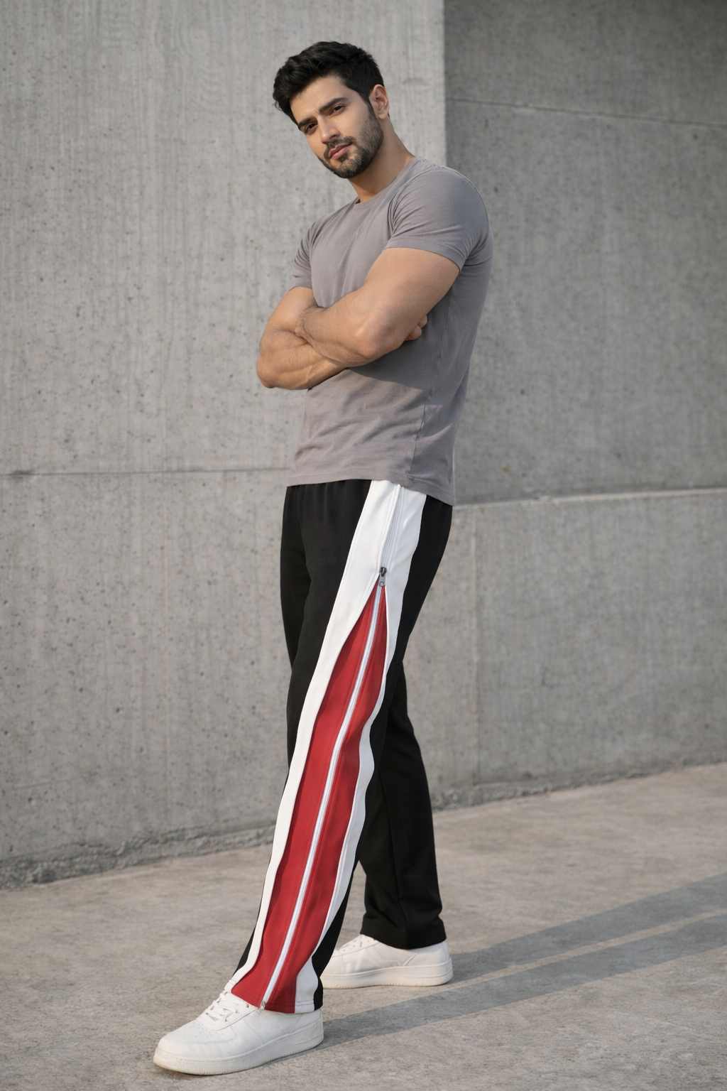 Triple Panel Zip Track Pants