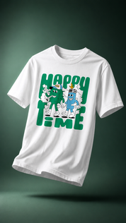 Happy Time Graphic T-Shirt – Regular Fit | White