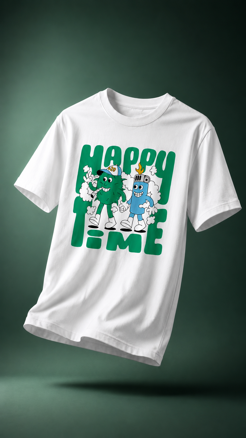 Happy Time Graphic T-Shirt – Regular Fit | White