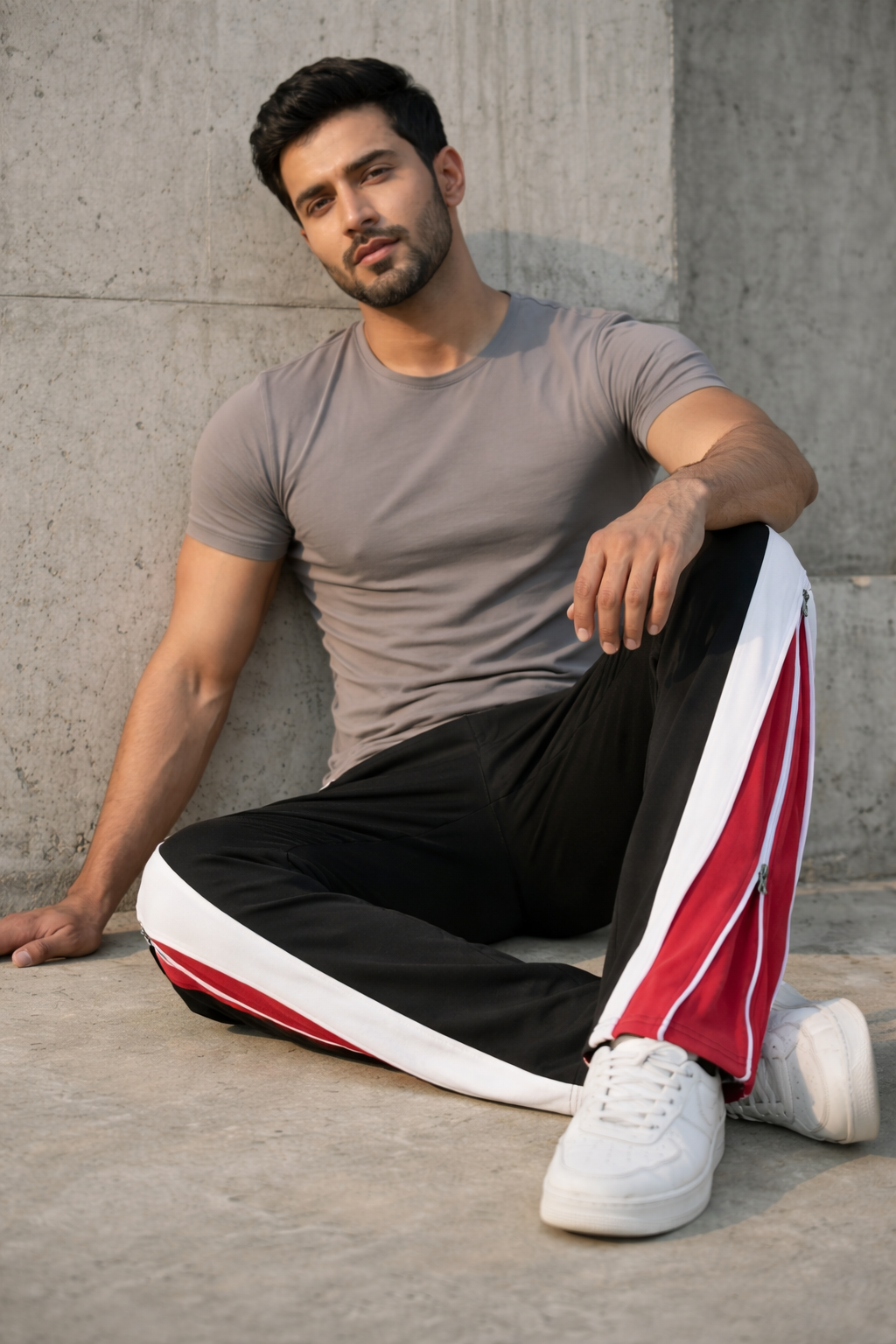 Triple Panel Zip Track Pants-5