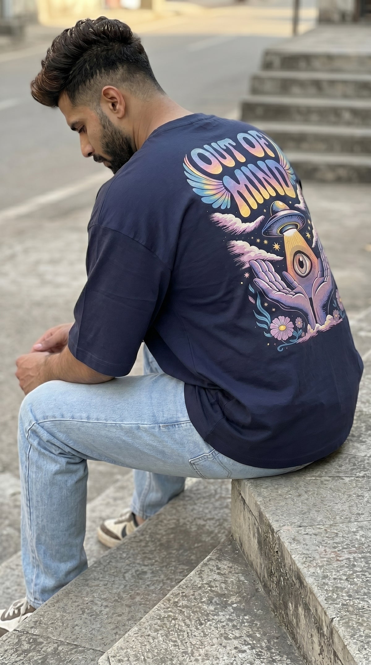 Out of Mind Oversized Graphic T-Shirt-4
