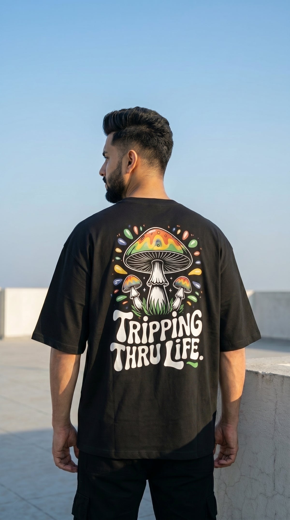 Tripping Thru Life Oversized Graphic T-Shirt-7
