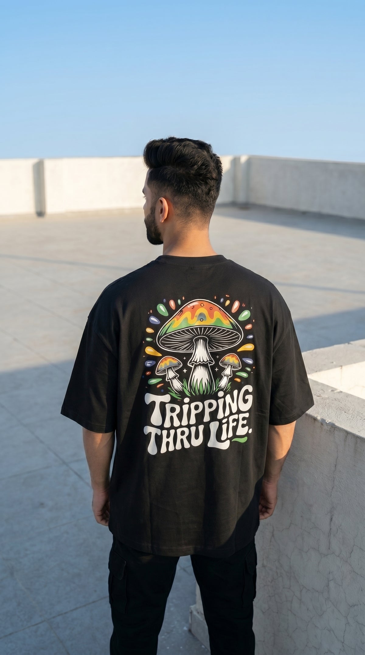 Tripping Thru Life Oversized Graphic T-Shirt-6