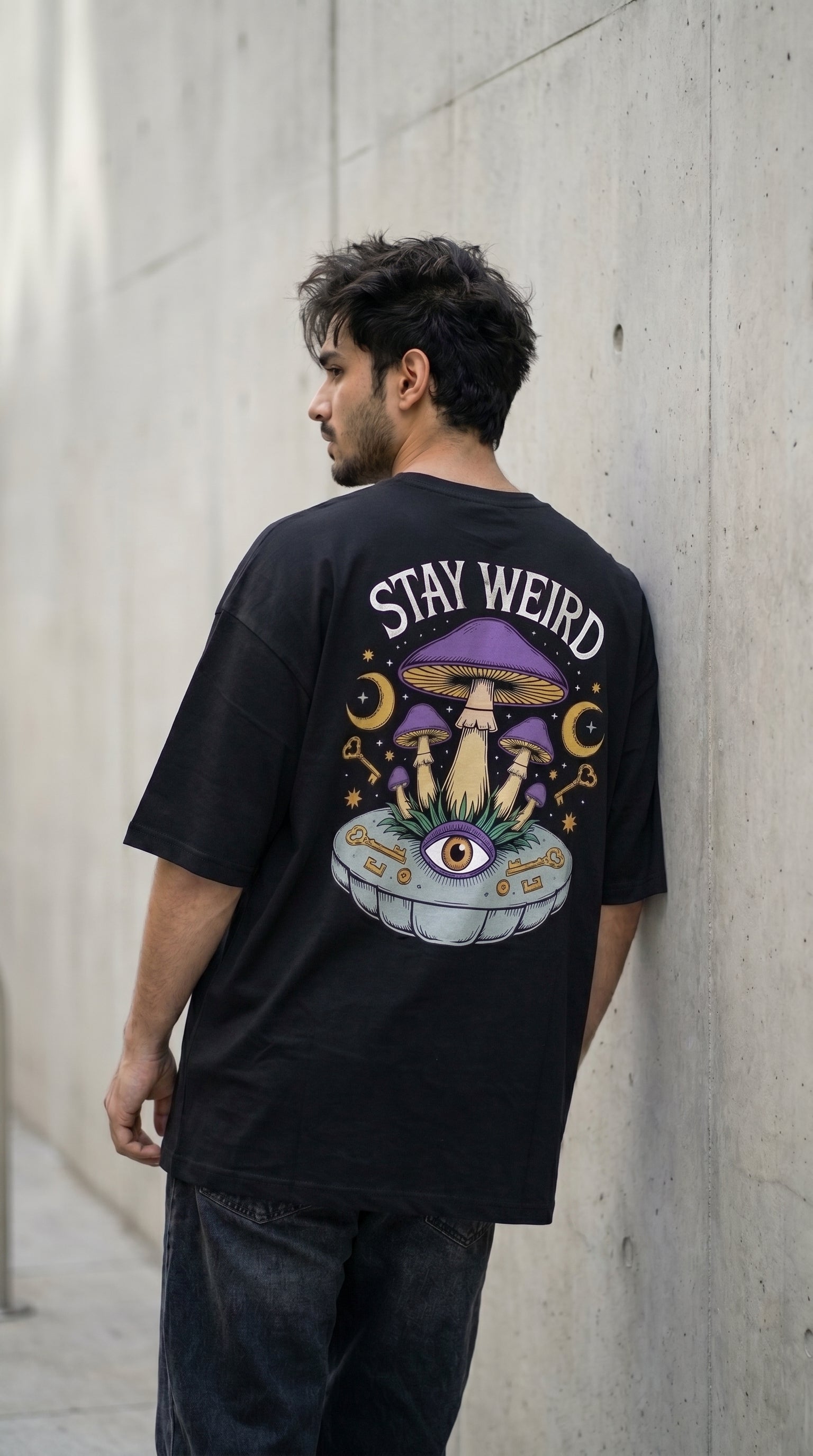 Stay Weird Oversized Graphic T-Shirt