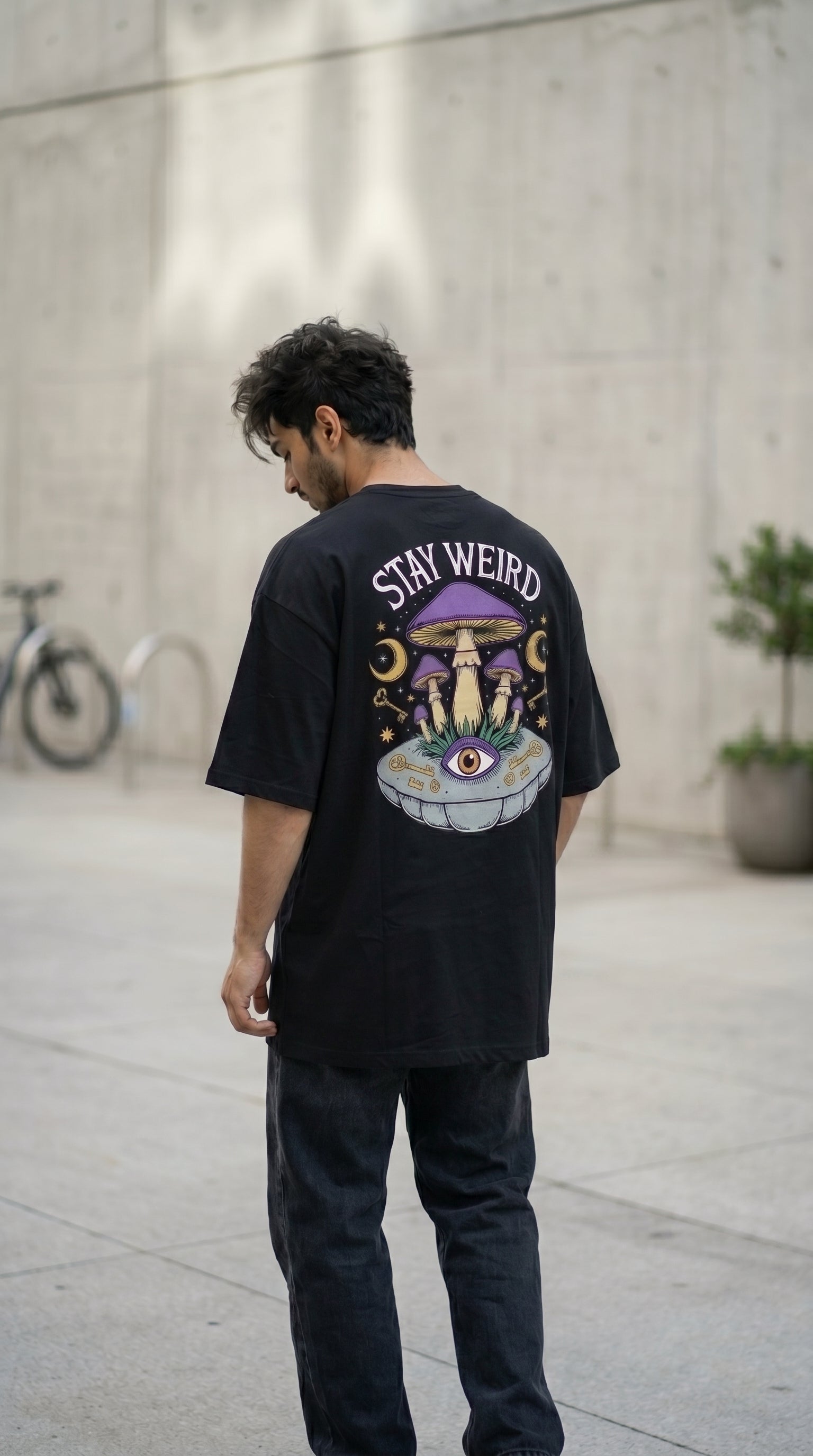 Stay Weird Oversized Graphic T-Shirt