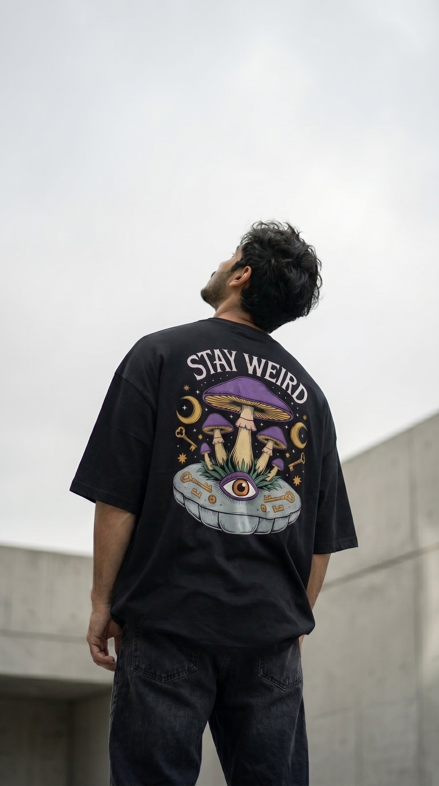 Stay Weird Oversized Graphic T-Shirt