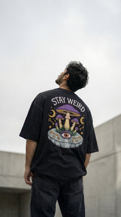 Stay Weird Oversized Graphic T-Shirt