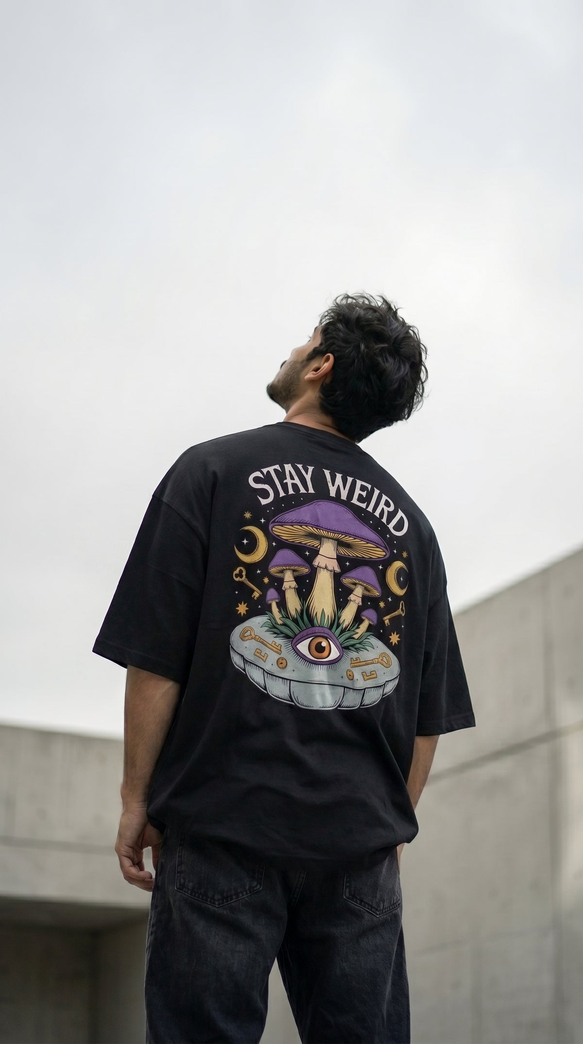 Stay Weird Oversized Graphic T-Shirt