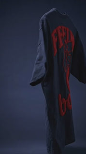 Feeling Berrygood Oversized Graphic T-Shirt – Navy Blue | Puff Print