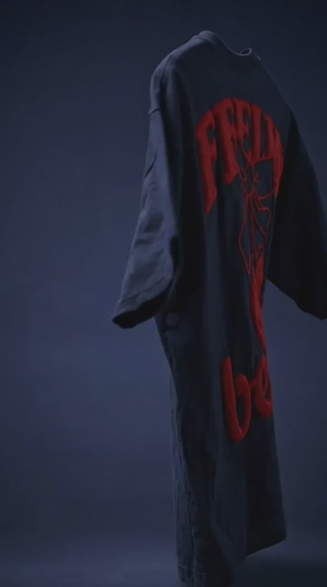 Feeling Berrygood Oversized Graphic T-Shirt – Navy Blue | Puff Print